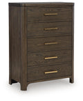 Radkin - Five Drawer Chest - Burnished Brown