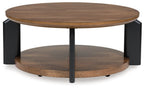 Kraeburn - Round Cocktail Table - Brown / Black
