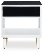 Gardoni - Rectangular End Table - White / Black