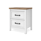 Kerisden - Two Drawer Night Stand - White / Brown