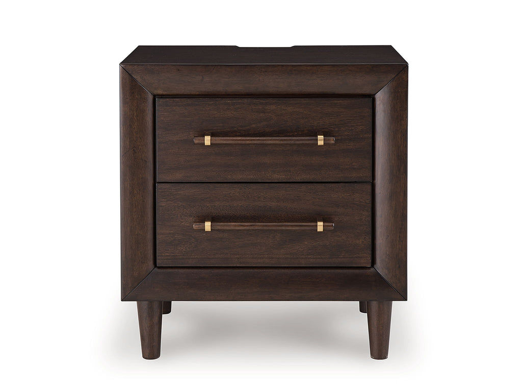 Dantenton - Two Drawer Night Stand - Merlot