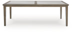 Rainier Ranch - Rectangle Dining Table With Umbrella Option - Brown / Beige