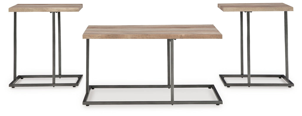 Albreane - Occasional Table Set (Set of 3) - Grayish Brown / Black