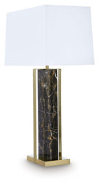 Neonish - Marble Table Lamp - Black / Gold Finish
