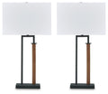 Voslen - Metal Table Lamp (Set of 2) - Black / Brown