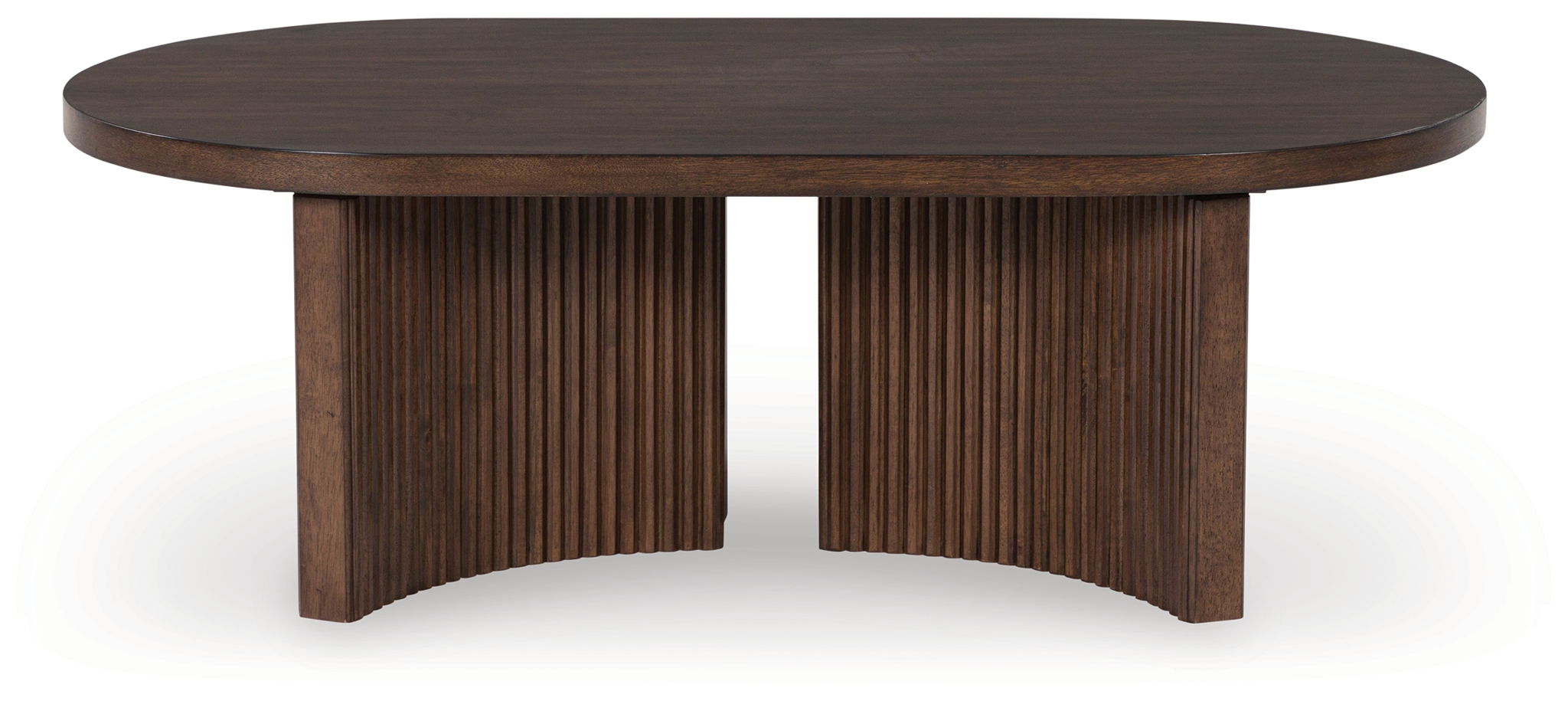 Korestone - Oval Cocktail Table - Dark Brown