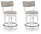 Robbinsdale - Upholstered Swivel Barstool (Set of 2) - Antique White