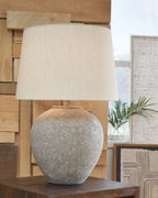 Dreward - Paper Table Lamp - Distressed Gray