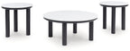 Xandrum - Occasional Table Set (Set of 3) - Black / White