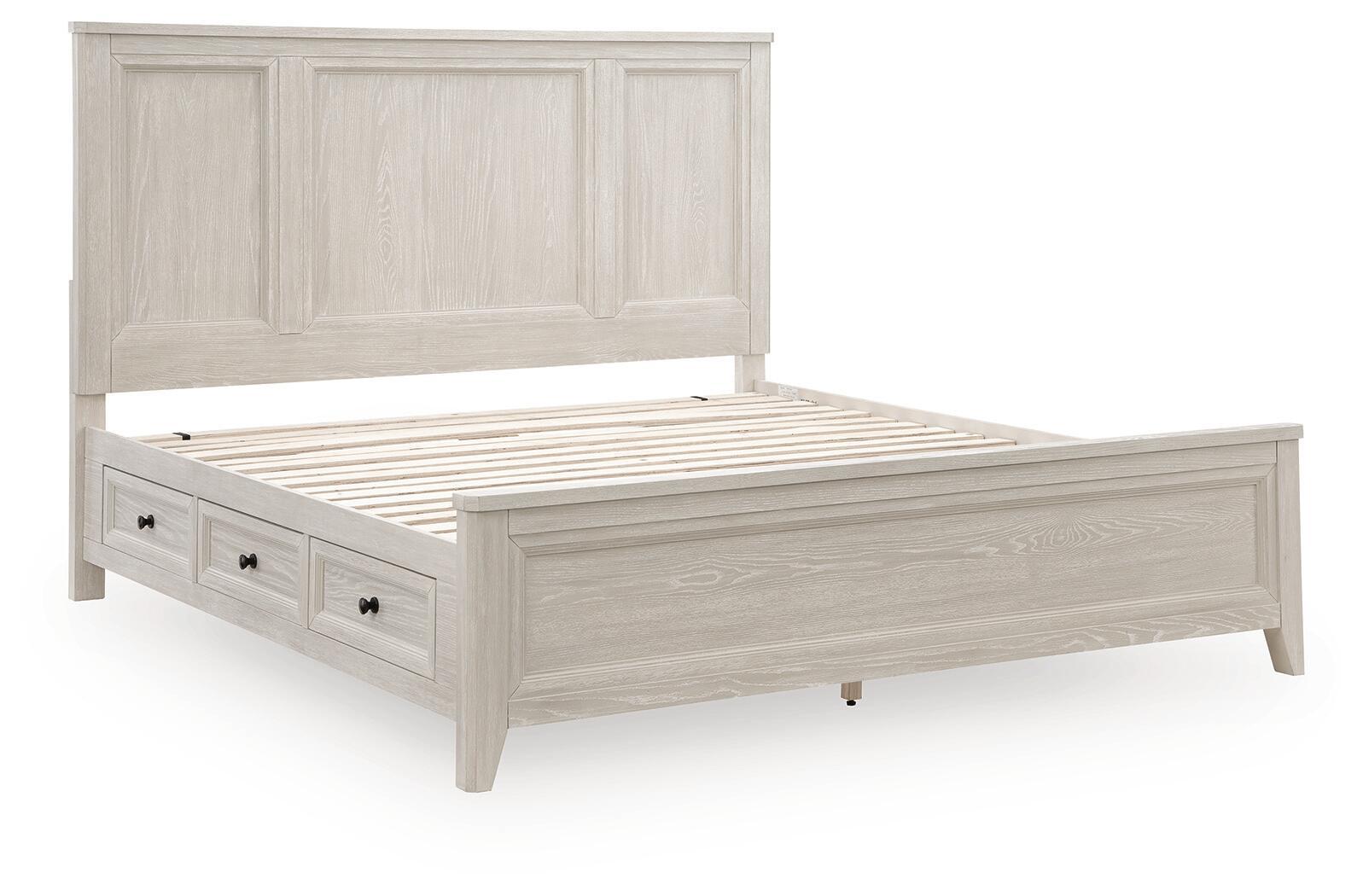 Darbonton - King Panel Storage Bed - Dove White