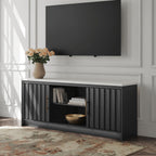 Cadmori - XL TV Stand With Fireplace Option - Black / White