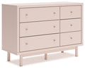 Wistenpine - Six Drawer Dresser - Blush