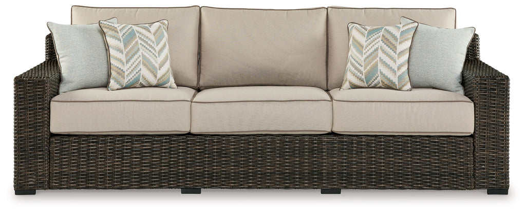 Coastline Bay - Sofa With Cushion - Brown