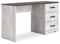 Shawburn - Home Office Desk - White / Dark Charcoal Gray