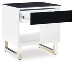 Gardoni - Rectangular End Table - White / Black