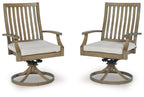 Rainier Ranch - Swivel Chair With Cushion (Set of 2) - Brown / Beige