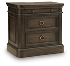 Wickenger - Two Drawer Night Stand - Dark Brown