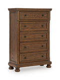 Zackaryn - Five Drawer Chest - Warm Brown