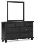 Lanolee - Dresser And Mirror - Black