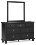 Lanolee - Dresser And Mirror - Black