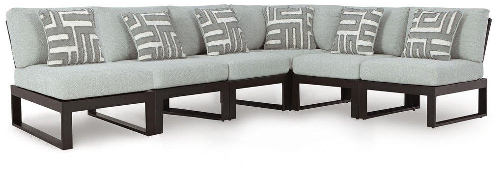 Beachloft - 6-Piece Outdoor Sectional - Black / Gray