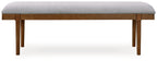 Lyncott - Large Upholstered Dining Room Bench - Gray / Brown