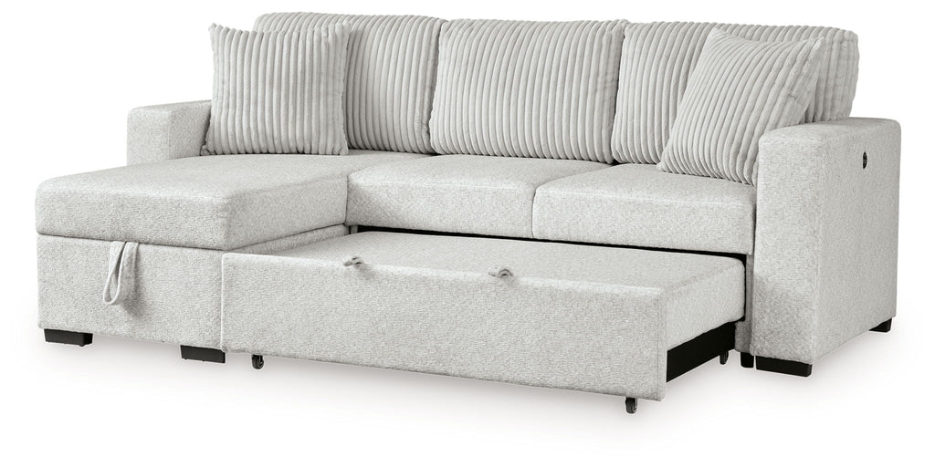 Wohlen - 2-Piece Sectional With Pop Up Sleeper And LAF Corner Chaise - Alloy