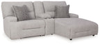 Acklen Place - 4 Pc. - 3-Piece Power Reclining Sectional Sofa With Raf Chaise, Wide Seat Power Recliner - Pewter