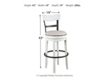 Valebeck - Tall Upholstered Swivel Barstool