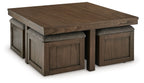 Boardernest - Cocktail Table With 4 Stools (Set of 5) - Brown