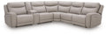 Gravier - 6-Piece Power Reclining Sectional With Storage Console - Gray
