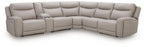 Gravier - 6-Piece Power Reclining Sectional With Storage Console - Gray
