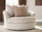Steelwater Retreat - Oversized Swivel Accent Chair - Latte