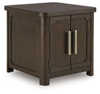 Breckington - Rectangular 2-door End Table - Dark Brown