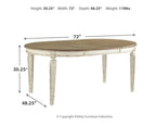 Realyn - Oval Dining Room Extension Table - Chipped White