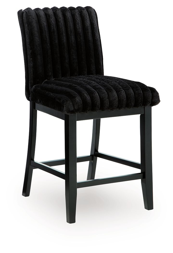 Mervannie - Upholstered Barstool (Set of 2) - Black