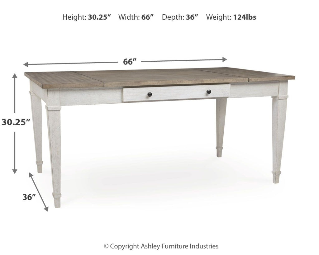 Skempton - RECT DRM Table w/Storage - White