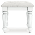 Kozlani - Vanity Upholstered Stool - White