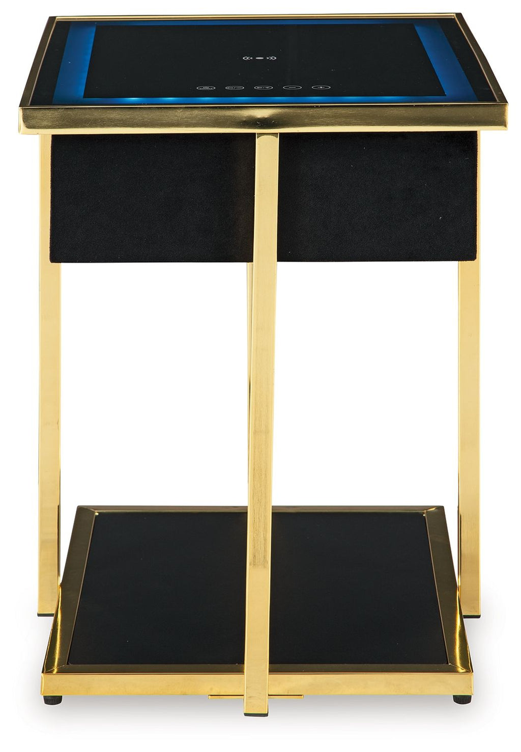 Rexwell - Accent Table With Speaker - Black / Gold Finish