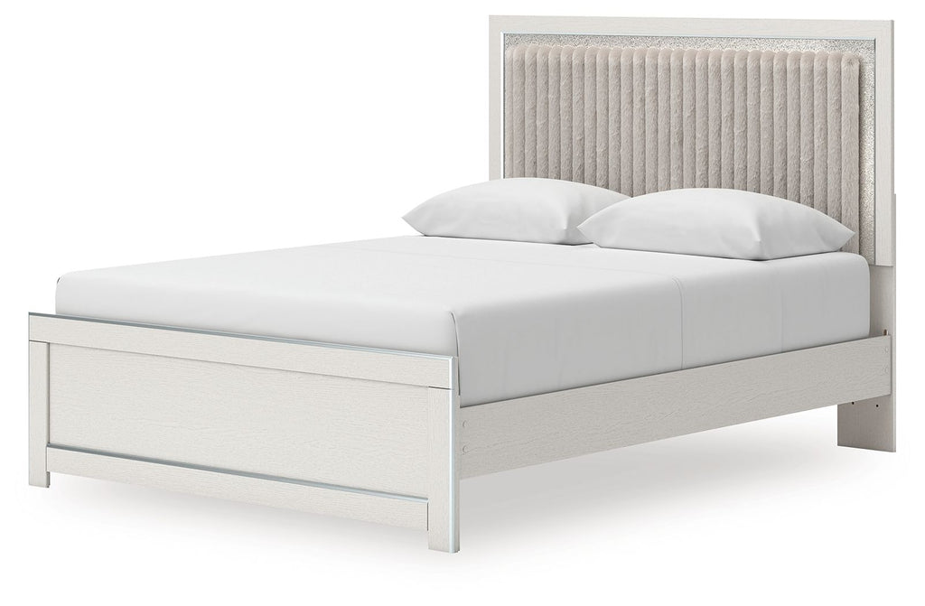 Zuraleus - Upholstered Panel Platform Bed With Roll Slats