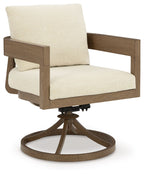 Serene Bay - Swivel Chair With Cushion (Set of 2) - Dark Brown / White