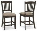 Tyler Creek - Upholstered Barstool (Set of 2) - Black / Grayish Brown