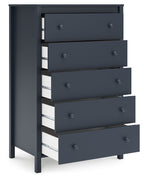 Simmenfort - Five Drawer Chest - Navy Blue