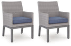 Half Moon Beach - Arm Chair With Cushion (Set of 2) - Blue / Gray