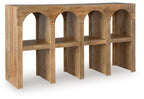 Luzmanacy - Console Sofa Table - Natural Brown