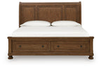 Zackaryn - King Sleigh Storage Bed - Warm Brown