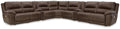 Dunleith - 9-Piece Power Reclining Sectional - Chocolate