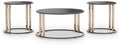 Hannerly - Occasional Table Set (Set of 3) - Black / Gold Finish