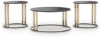 Hannerly - Occasional Table Set (Set of 3) - Black / Gold Finish