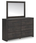 Hollivern - Dresser And Mirror - Dark Gray